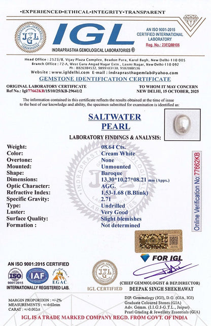 Natural Venezuela Pearl 8.64 Carats