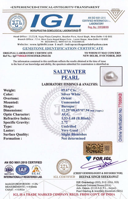 Natural Venezuela Pearl 5.67 Carats