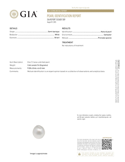 Natural Basra Pearl (Moti) 3.64 Carats