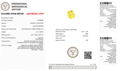 Natural Yellow Sapphire (Pukhraj) 4.11 Carats