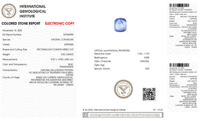 Natural Blue Sapphire (Neelam) 5.92 Carats