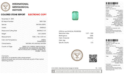 Natural Zambian Emerald (Panna) 3.52 Carats