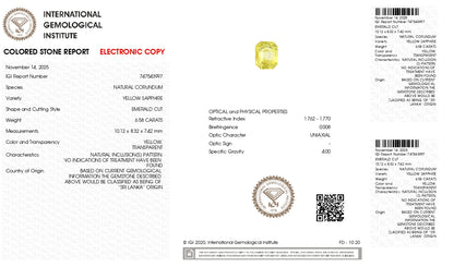 Natural Yellow Sapphire (Pukhraj) 6.58 Carats
