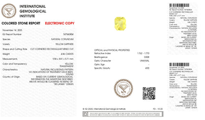 Natural Yellow Sapphire (Pukhraj) 4.86 Carats