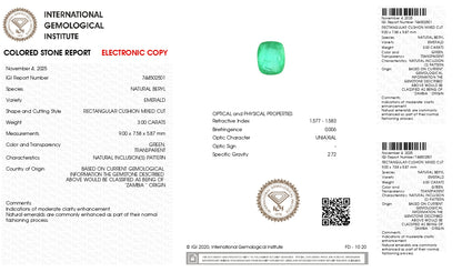 Natural Zambian Emerald (Panna) 3.00 Carats