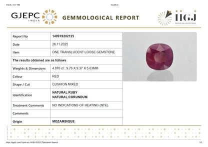 Natural Ruby (Manik) 4.87 Carats