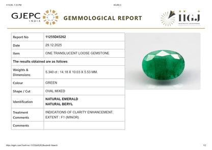 Natural Zambian Emerald (Panna) 5.34 Carats