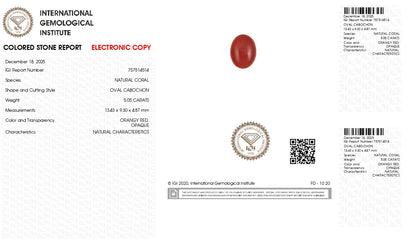 Japanese Red Coral (Moonga) 5.05 Carats