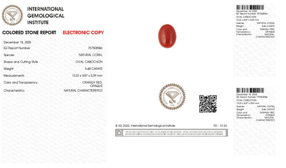 Japanese Red Coral (Moonga) 5.44 Carats