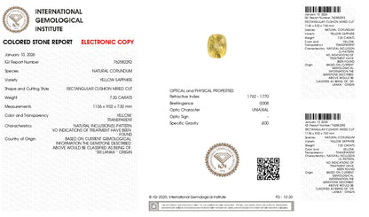 Natural Yellow Sapphire (Pukhraj) 7.20 Carats