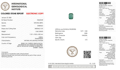 Natural Zambian Emerald (Panna) 5.54 Carats