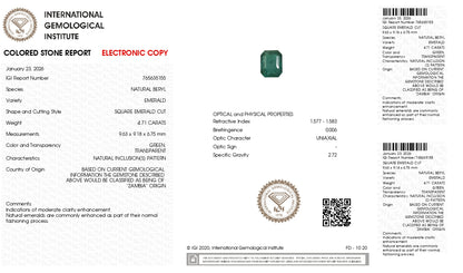 Natural Zambian Emerald (Panna) 4.71 Carats