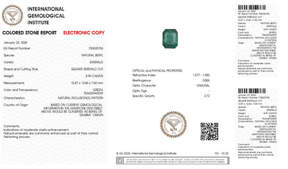 Natural Zambian Emerald (Panna) 8.99 Carats