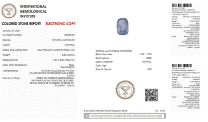 Natural Blue Sapphire (Neelam) 5.05 Carats