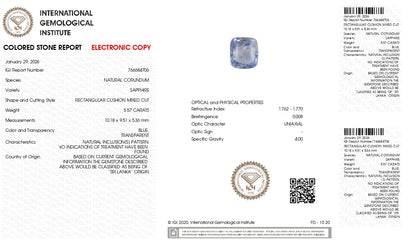 Natural Blue Sapphire (Neelam) 5.57 Carats