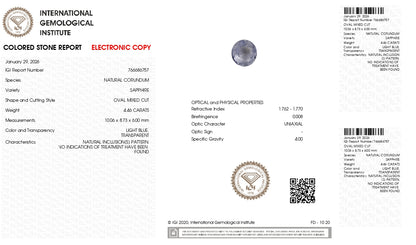 Natural Blue Sapphire (Neelam) 4.46 Carats
