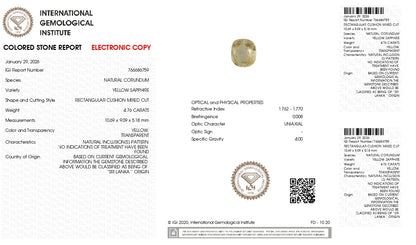 Natural Yellow Sapphire (Pukhraj) 4.76 Carats