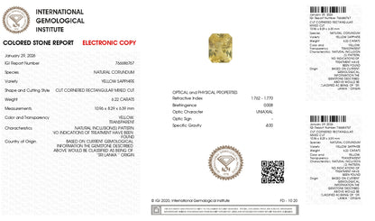 Natural Yellow Sapphire (Pukhraj) 6.22 Carats