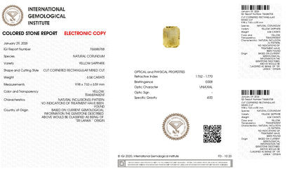 Natural Yellow Sapphire (Pukhraj) 6.04 Carats