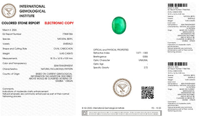 Natural Zambian Emerald (Panna) 16.90 Carats