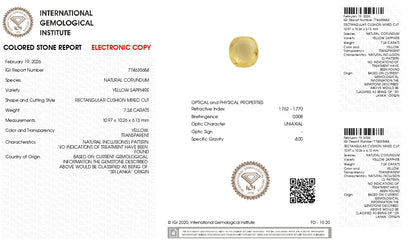 Natural Yellow Sapphire (Pukhraj) 7.24 Carats