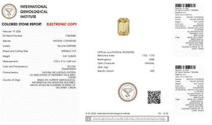 Natural Yellow Sapphire (Pukhraj) 5.87 Carats