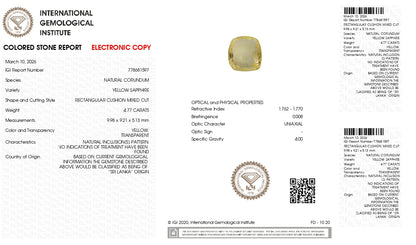 Natural Yellow Sapphire (Pukhraj) 4.77 Carats