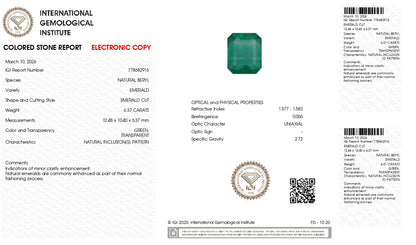 Natural Zambian Emerald (Panna) 6.37 Carats
