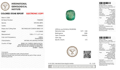 Natural Zambian Emerald (Panna) 6.19 Carats