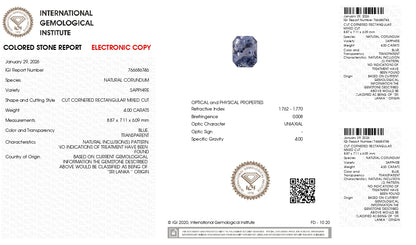 Natural Blue Sapphire (Neelam) 4.00 Carats