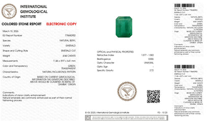 Natural Zambian Emerald (Panna) 4.84 Carats