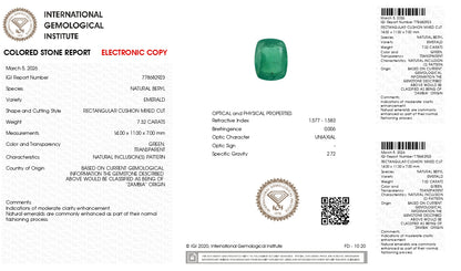Natural Zambian Emerald (Panna) 7.32 Carats