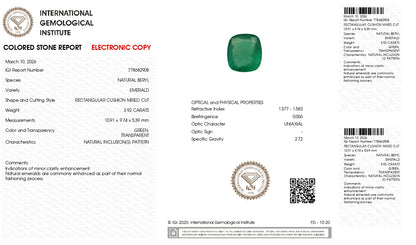 Natural Zambian Emerald (Panna) 3.92 Carats