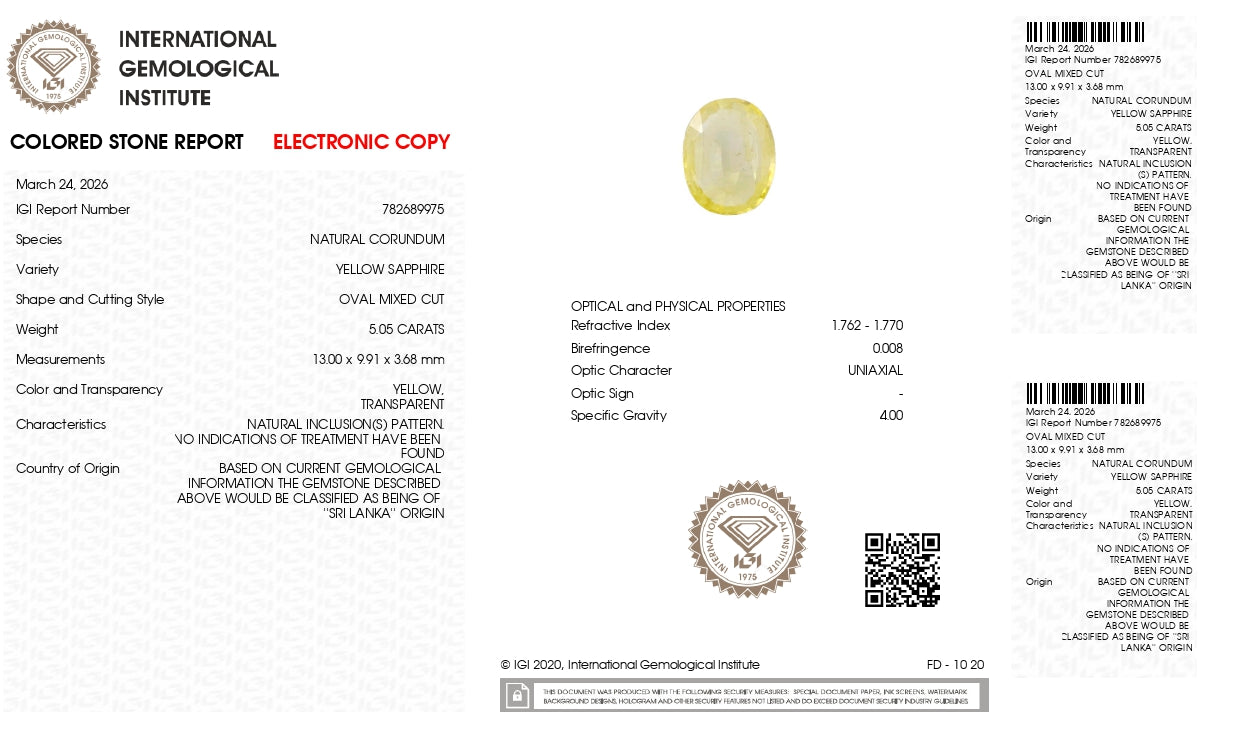 Natural Yellow Sapphire (Pukhraj) 5.05 Carats