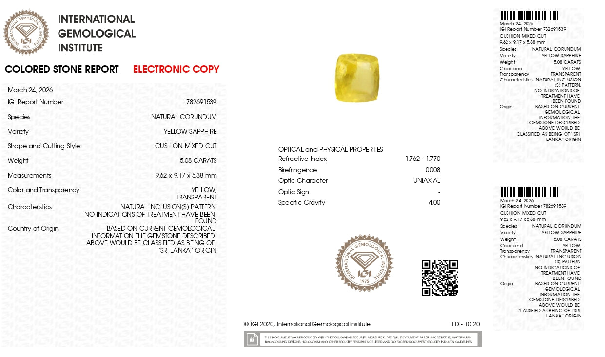 Natural Yellow Sapphire (Pukhraj) 5.08 Carats