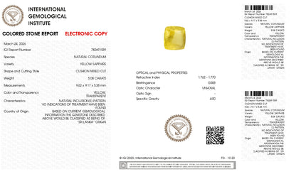 Natural Yellow Sapphire (Pukhraj) 5.08 Carats