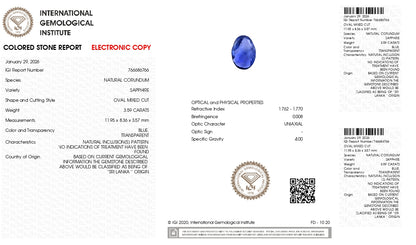 Natural Blue Sapphire (Neelam) 3.59 Carats
