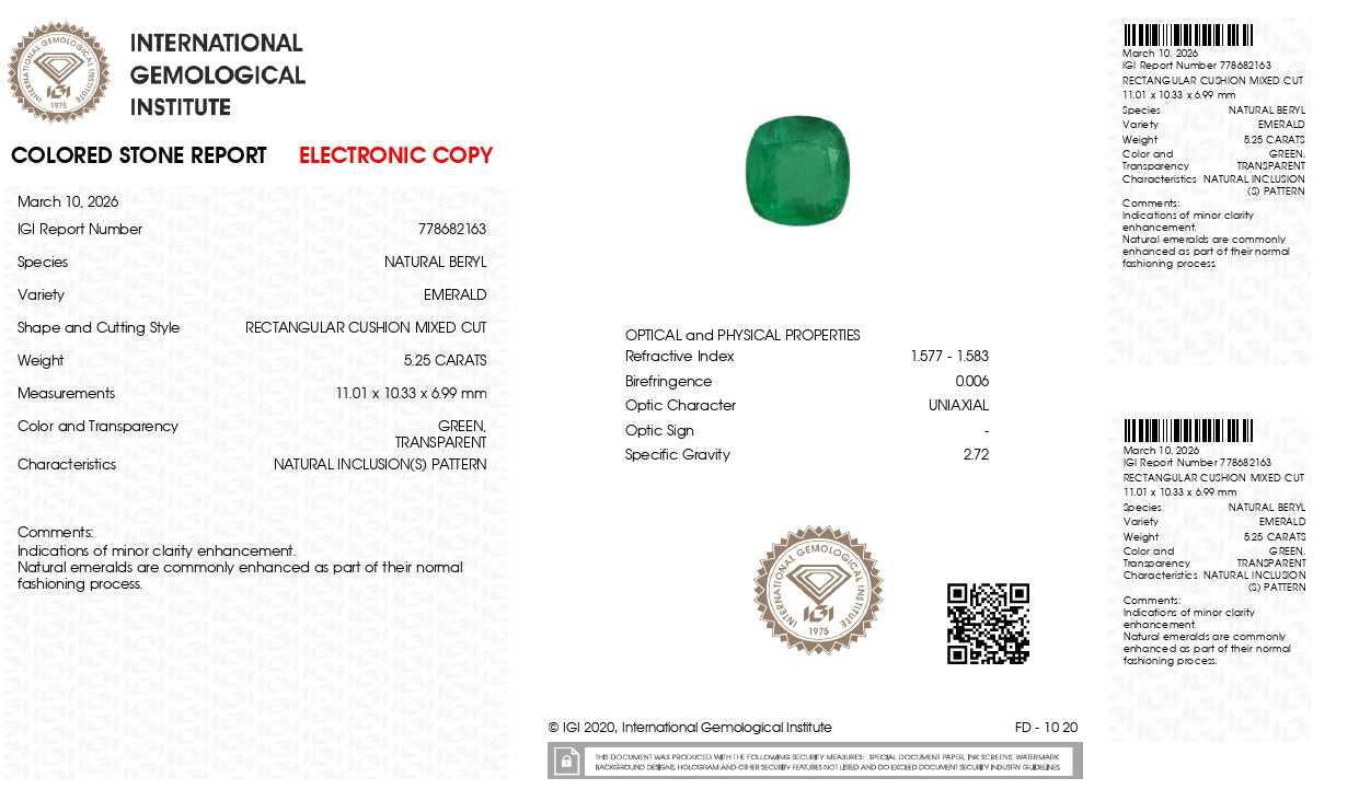 Natural Zambian Emerald (Panna) 5.25 Carats