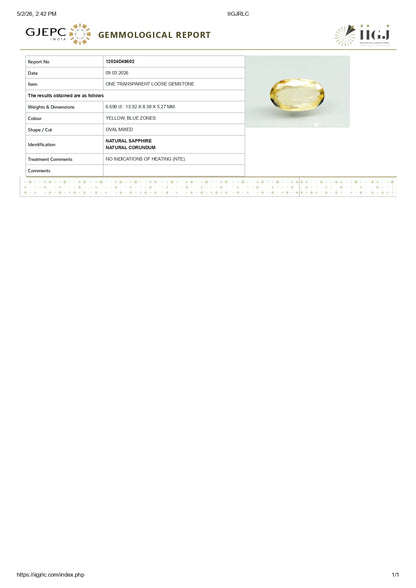 Natural Pitambari 6.69 Carats