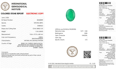 Natural Zambian Emerald (Panna) 5.74 Carats