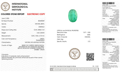 Natural Zambian Emerald (Panna) 5.56 Carats