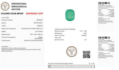 Natural Zambian Emerald (Panna) 4.09 Carats