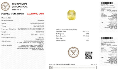 Natural Yellow Sapphire (Pukhraj) 5.30 Carats