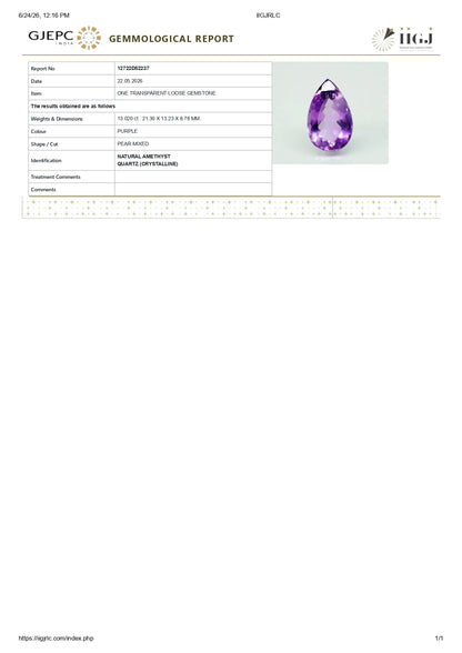 NATURAL AMETHYST 13.02 CARATS