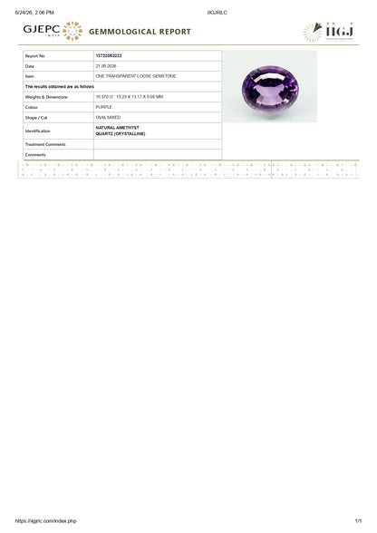 NATURAL AMETHYST 10.57 CARATS