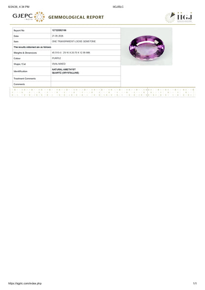 NATURAL AMETHYST 45.51 CARATS