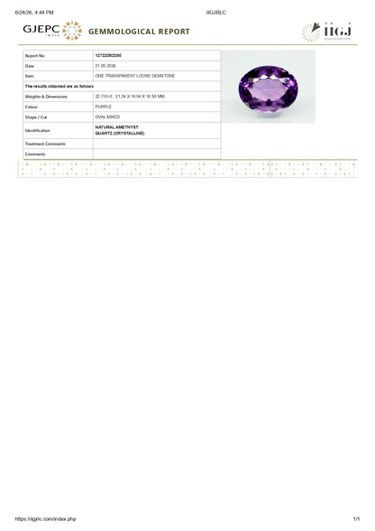 NATURAL AMETHYST 22.71 CARATS