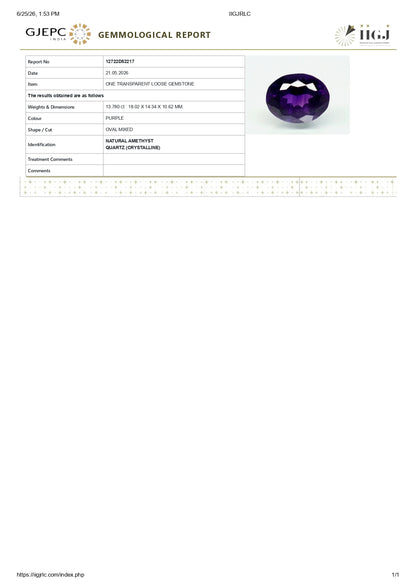 NATURAL AMETHYST 13.78 CARATS