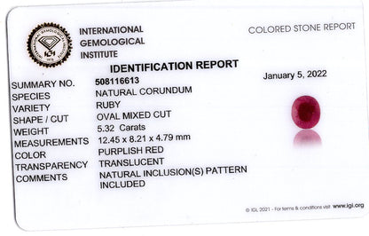 Natural African Ruby (Manik) 5.32 Carats