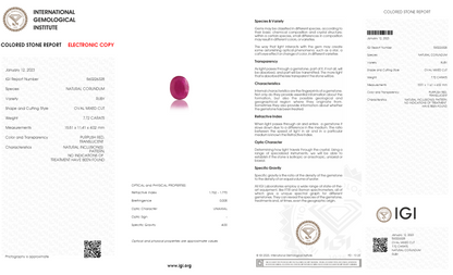 Burmese Ruby (Manik) 7.72 Carats